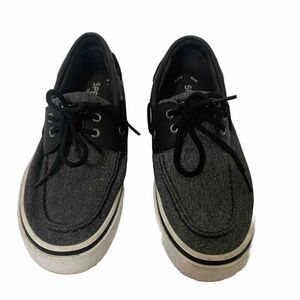 Sperry Halyard 2 Eye Men's Size 8.5 Grey And Black Casual Classic Boat Shoes